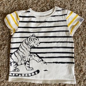 Art & Eden Tiger Painting Striped Tee Organic